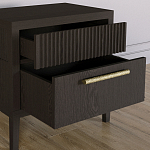 Прикроватная Тумбочка Primo с двумя ящиками Темный орех варинант исполнения - 4 | Loft Concept в Екатеринбурге