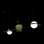 Подвесной светильник линейный с 2-мя шарообразными плафонами и цилиндрическим спотом Light of Еyes варинант исполнения - 4 | Loft Concept в Екатеринбурге