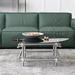 Дизайнерский журнальный стол с круглой столешницей на стальном основании Rivetyk варинант исполнения - 1 | Loft Concept в Екатеринбурге