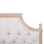 Кровать двуспальная светло-бежевая с основанием из массива дуба с мягким изголовьем Flax Beds варинант исполнения - 3 | Loft Concept в Екатеринбурге