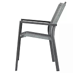 Стул темно-серый с высокой плетеной спинкой и сиденьем Braided Strength варинант исполнения - 5 | Loft Concept в Екатеринбурге