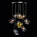 Люстра каскадная с 9-ю разноцветными стеклянными плафонами Kaleido варинант исполнения - 3 | Loft Concept в Екатеринбурге