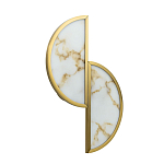 Бра с двумя полукруглыми плафонами из искусственного алебастра в бронзовой оправе Marbella варинант исполнения - 1 | Loft Concept в Екатеринбурге