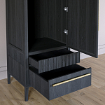Узкий Шкаф Primo с 2 выдвижными ящиками Черный дуб варинант исполнения - 5 | Loft Concept в Екатеринбурге