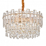 Круглая люстра с хрустальными подвесками на золотистом каркасе Gorgeous Crystal Light варинант исполнения - 2 | Loft Concept в Екатеринбурге