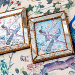 Постер в зеркальной раме в стиле шинуазри Chinoiserie Imperial Garden Peacocks on a Tree Poster варинант исполнения - 4 | Loft Concept в Екатеринбурге