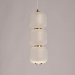 Подвесной светильник с 3-мя округлыми матовыми плафонами из белого стекла Golden Swirl варинант исполнения - 4 | Loft Concept в Екатеринбурге