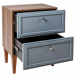 Тумба прикроватная серая из массива бука с 2-мя ящиками Wenge Light варинант исполнения - 4 | Loft Concept в Екатеринбурге