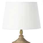 Настольная лампа деревянная с белым абажуром Wooden Table Lamp варинант исполнения - 5 | Loft Concept в Екатеринбурге