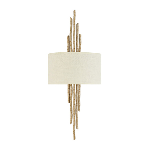 Бра с белым абажуром и элементами в виде натуральных веток Hinkley