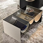 Дизайнерский журнальный стол с полукруглыми полками под столешницей Tiwoberoc варинант исполнения - 2 | Loft Concept в Екатеринбурге