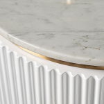 Тумбочка белая круглая с мраморной столешницей Thoroughbass варинант исполнения - 1 | Loft Concept в Екатеринбурге