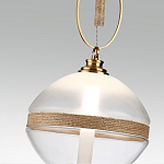 Подвесной светильник с круглым прозрачным плафоном и декоративной каменной вставкой Tectona  варинант исполнения - 5 | Loft Concept в Екатеринбурге