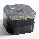 Шкатулка из эпоксидной смолы с цветами черная Epoxy Resin Square Box Black варинант исполнения - 5 | Loft Concept в Екатеринбурге