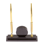 Часы настольные с двумя ручками из натурального камня Stone Clock варинант исполнения - 3 | Loft Concept в Екатеринбурге