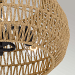 Потолочный светильник с плафоном из плетеного джута и черным каркасом Quoizel варинант исполнения - 6 | Loft Concept в Екатеринбурге