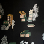 Обои ручная роспись The Art of Learning and Steps for the Flowers by Teo Yang Original colourway on Pitch dyed silk варинант исполнения - 1 | Loft Concept в Екатеринбурге