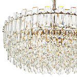 Круглая многоярусная люстра с хрустальным декором Cascade Waterfall Chandelier 18 варинант исполнения - 3 | Loft Concept в Екатеринбурге