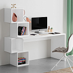 Стол письменный белый с 4-мя открытыми полками BALANCE WHITE варинант исполнения - 2 | Loft Concept в Екатеринбурге