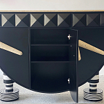 Дизайнерский комод полукруглый черный с 3-мя фактурным ящиками Occasion варинант исполнения - 4 | Loft Concept в Екатеринбурге