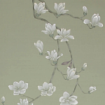 Обои ручная роспись Magnolia Canopy Colourway SC-287 on Aquamarine slub silk варинант исполнения - 1 | Loft Concept в Екатеринбурге