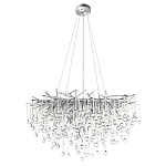 Люстра подвесная с прозрачными стеклянными подвесками в форме капель Диаметр 80 см Droplet Chandelier варинант исполнения - 2 | Loft Concept в Екатеринбурге