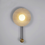 Бра круглое с каменным основанием и плафоном из стекла в форме шара Shaw Marble Lighting варинант исполнения - 5 | Loft Concept в Екатеринбурге