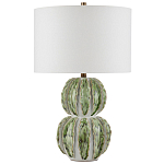 Настольная лампа с фактурным основанием с сочетании белого и зеленого цветов Festoon варинант исполнения - 3 | Loft Concept в Екатеринбурге