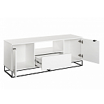 ТВ-тумба белая с  2-мя дверцами и ящиком Strict Lines варинант исполнения - 3 | Loft Concept в Екатеринбурге