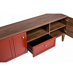 ТВ-тумба красная из массива бука с 2-мя дверками и ящиком Wenge Light варинант исполнения - 5 | Loft Concept в Екатеринбурге