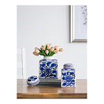 Ваза с крышкой в китайском стиле Oriental Blue & White Ornament Vases варинант исполнения - 5 | Loft Concept в Екатеринбурге