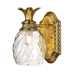 Бра для ванных комнат с прозрачным стеклянным плафоном в форме ананаса и декоративным основанием с рельефным узором Hinkley варинант исполнения - 1 | Loft Concept в Екатеринбурге