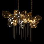 Люстра подвесная с 22-мя гранёными стеклянными плафонами с вертикальными подвесками Gilded Mirage  варинант исполнения - 4 | Loft Concept в Екатеринбурге