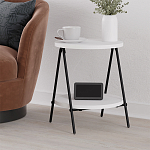 Стол приставной с 2-мя круглыми белыми столешницами ESSEL SIDE TABLE WHITE варинант исполнения - 5 | Loft Concept в Екатеринбурге