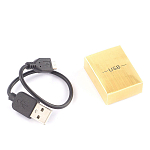 Зажигалка электронная с накладкой из натурального камня Малахит и с USB проводом для зарядки Stone Lighters варинант исполнения - 4 | Loft Concept в Екатеринбурге