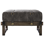 Пуф Duncan винтажная черная кожа  варинант исполнения - 1 | Loft Concept в Екатеринбурге