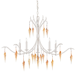 Люстра белая фактурная с подвесками из ракушек Study of Grace варинант исполнения - 2 | Loft Concept в Екатеринбурге