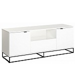 ТВ-тумба белая с  2-мя дверцами и ящиком Strict Lines варинант исполнения - 1 | Loft Concept в Екатеринбурге