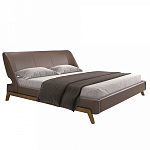 Кровать двуспальная с изголовьем из экокожи шоколадно-коричневого цвета Modern Look варинант исполнения - 1 | Loft Concept в Екатеринбурге