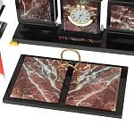Настольный письменный набор из креноида и змеевика на бронзовых ножках Marble Accessory варинант исполнения - 3 | Loft Concept в Екатеринбурге
