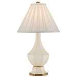 Настольная лампа с фактурным конусовидным абажуром и кожаным каркасом Malifis варинант исполнения - 3 | Loft Concept в Екатеринбурге