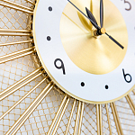 Часы настенные из металла в виде солнца с белым циферблатом Mirror Tower Clock варинант исполнения - 3 | Loft Concept в Екатеринбурге