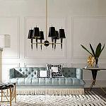 Дизайнерский журнальный столик с круглой столешницей на золотых ножках Risenbix варинант исполнения - 2 | Loft Concept в Екатеринбурге