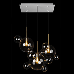Люстра подвесная 3 лампы с прозрачными стеклянными шарами и золотыми деталями Giopato & Coombes варинант исполнения - 2 | Loft Concept в Екатеринбурге