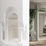 Встраиваемый в стену гипсовый светильник под покраску с арками и рельефными колоннами Antiquity Athena варинант исполнения - 10 | Loft Concept в Екатеринбурге