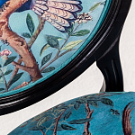Стул из массива бука бирюзовый с изображением птиц в саду Turquoise Chinoiserie Blue Bird Chair варинант исполнения - 2 | Loft Concept в Екатеринбурге