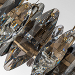 Люстра подвесная круглая с овальными подвесками из стекла дымчатого цвета Harlow Crystal Round варинант исполнения - 3 | Loft Concept в Екатеринбурге