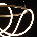 Люстра подвесная круглая золотого цвета с белыми изогнутыми световыми линиями Luke Lampco Tracer Lamp варинант исполнения - 5 | Loft Concept в Екатеринбурге