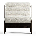 Кресло с деревянным каркасом и обивкой из белой ткани букле Medieval Furniture варинант исполнения - 3 | Loft Concept в Екатеринбурге