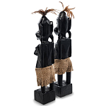 Комплект из 2-х деревянных статуэток Asmat Statuettes Black варинант исполнения - 5 | Loft Concept в Екатеринбурге